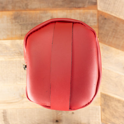 Women's Cowhide Red Leather Toiletry Bag