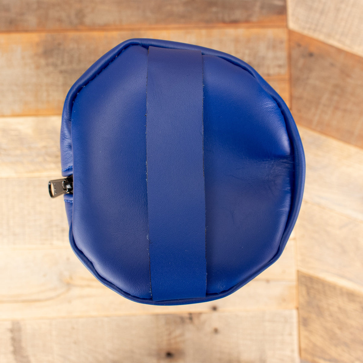 Women's Cowhide Blue Leather Toiletry Bag
