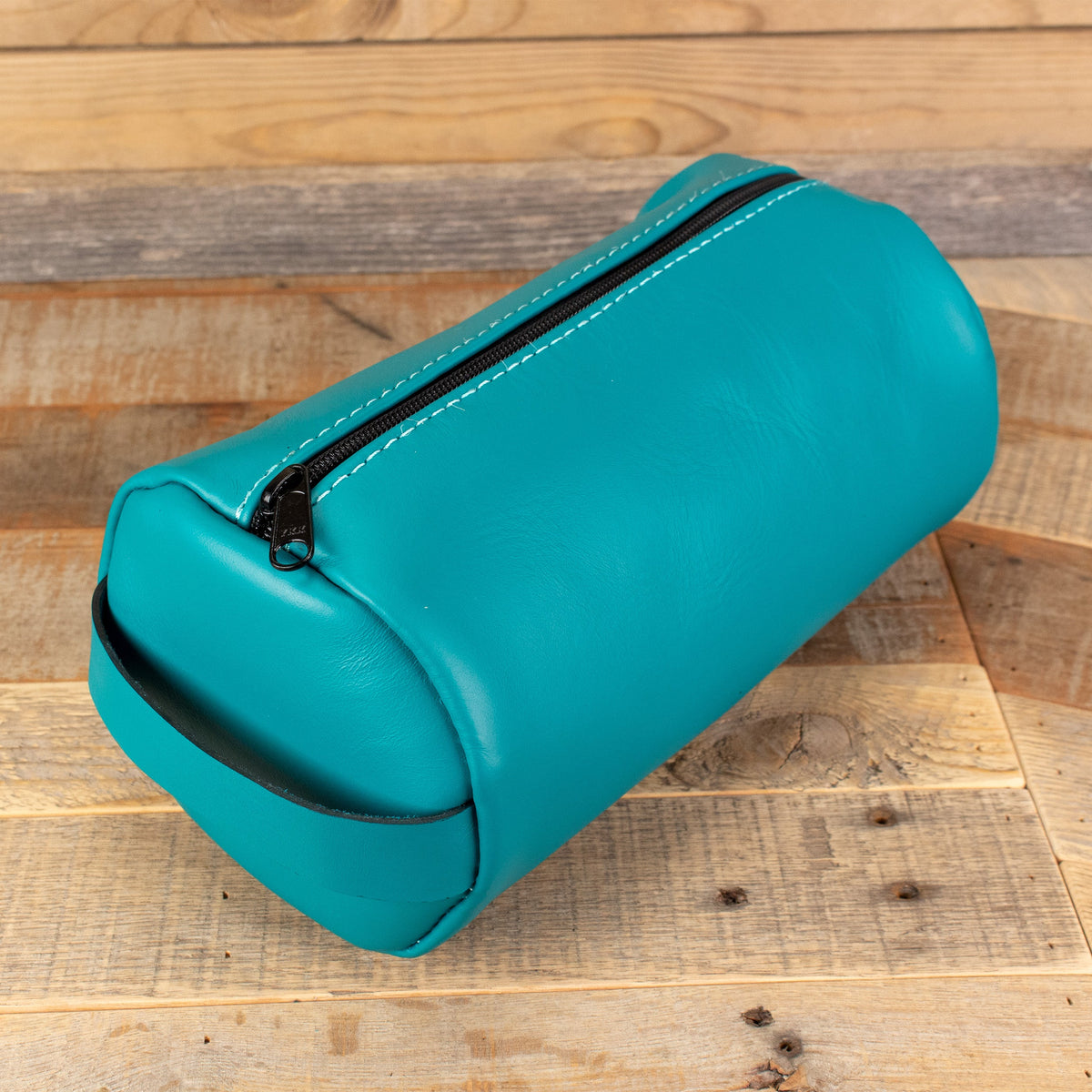 Women's Cowhide Turquoise Leather Toiletry Bag