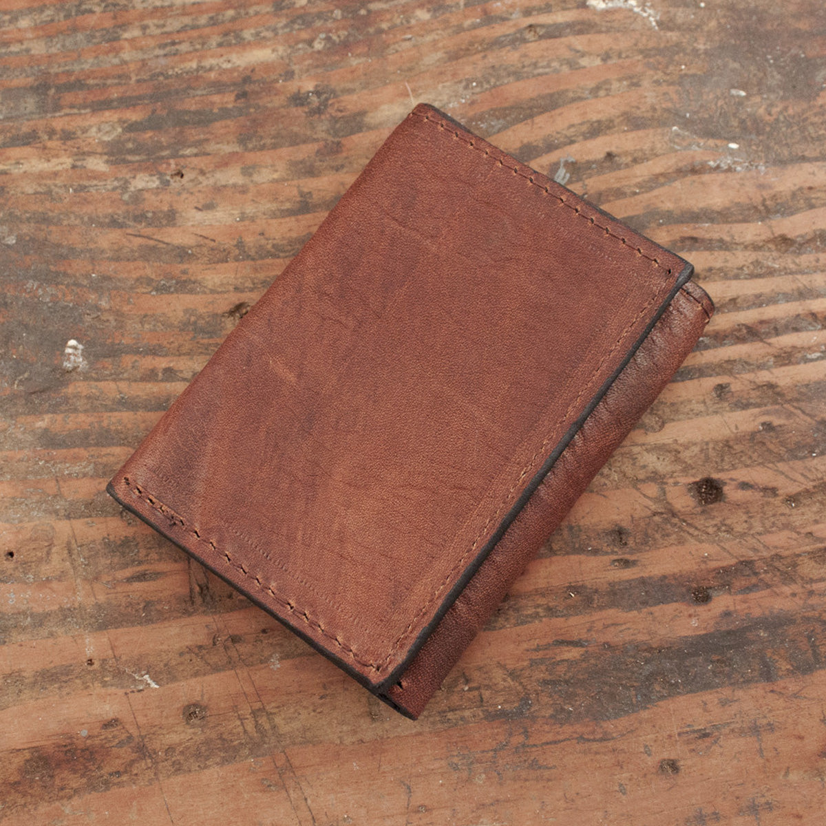 Cowhide Brown Trifold